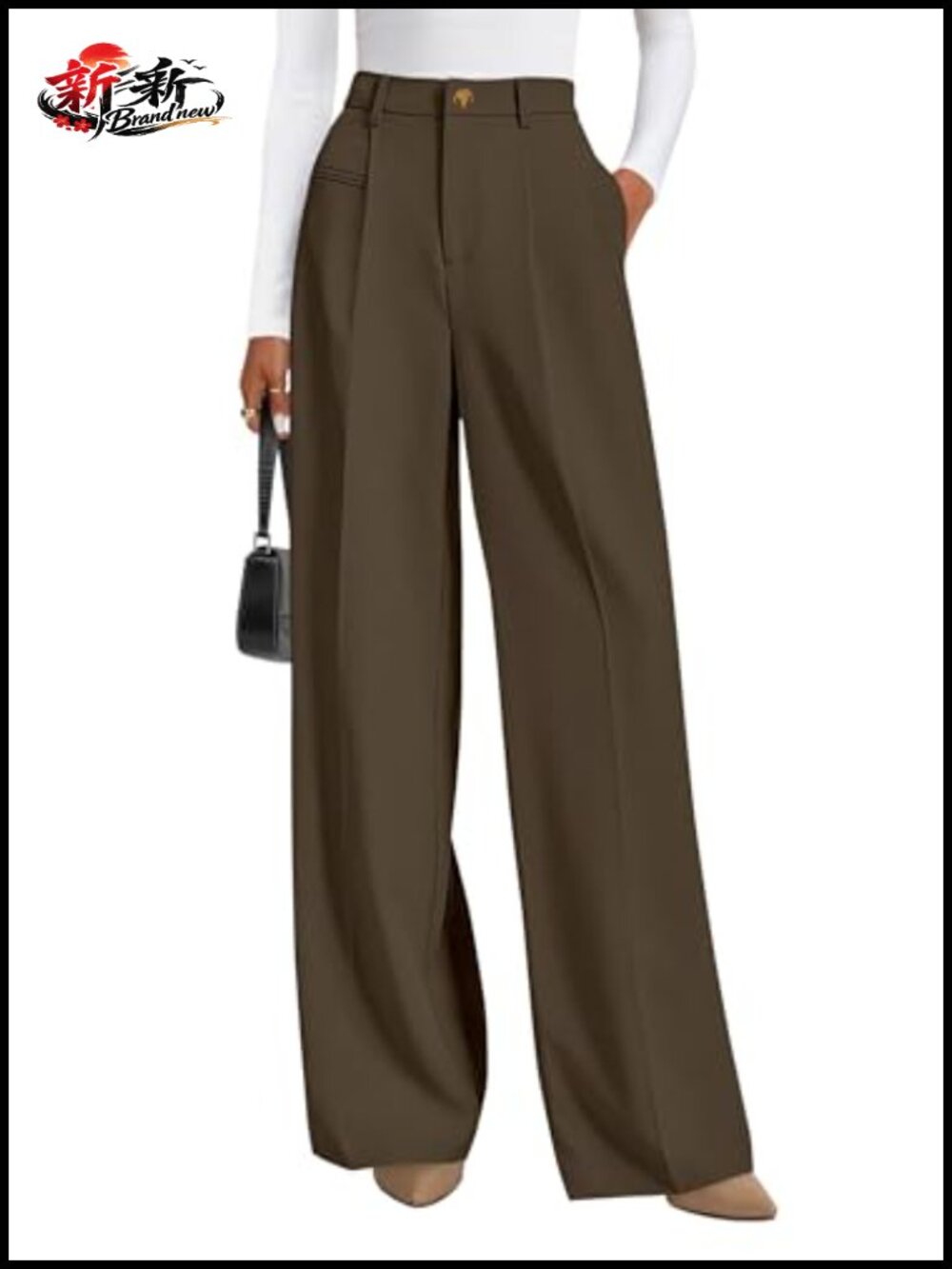 High Waisted Wide Leg Dress Pants Women Trousers Palazzo Ankle Slacks